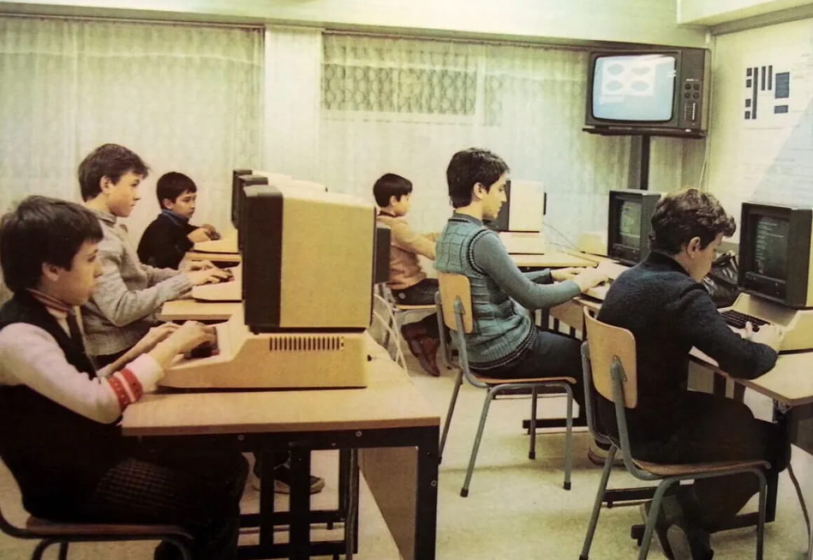 Informatics lesson in a Bulgarian school